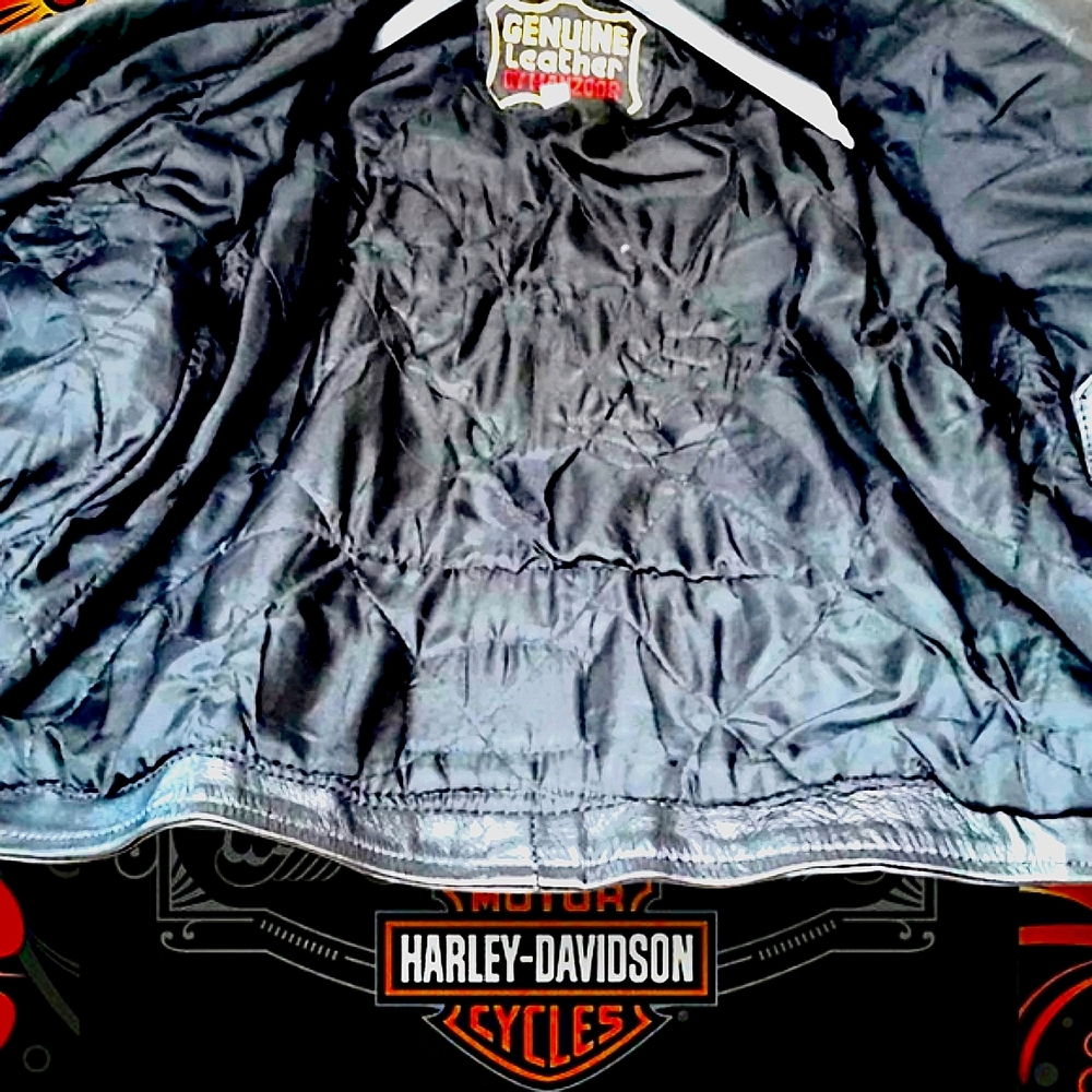 💥Gorgeous💥 Harley-Davidson Lady Harley Heavy Leather Motorcycle Jacket Size XL - Picture 12 of 13